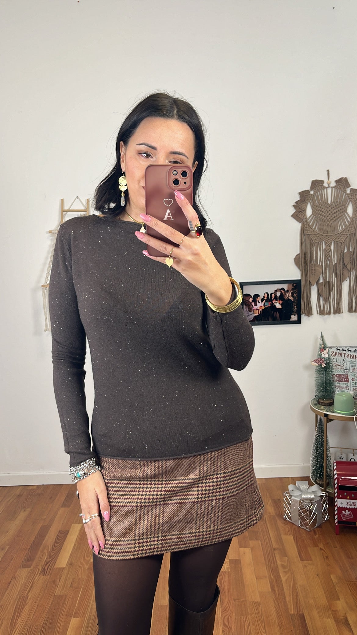 Maglia lurex cioccolato
