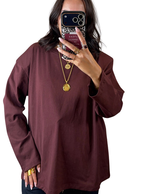 T-shirt basic burgundy