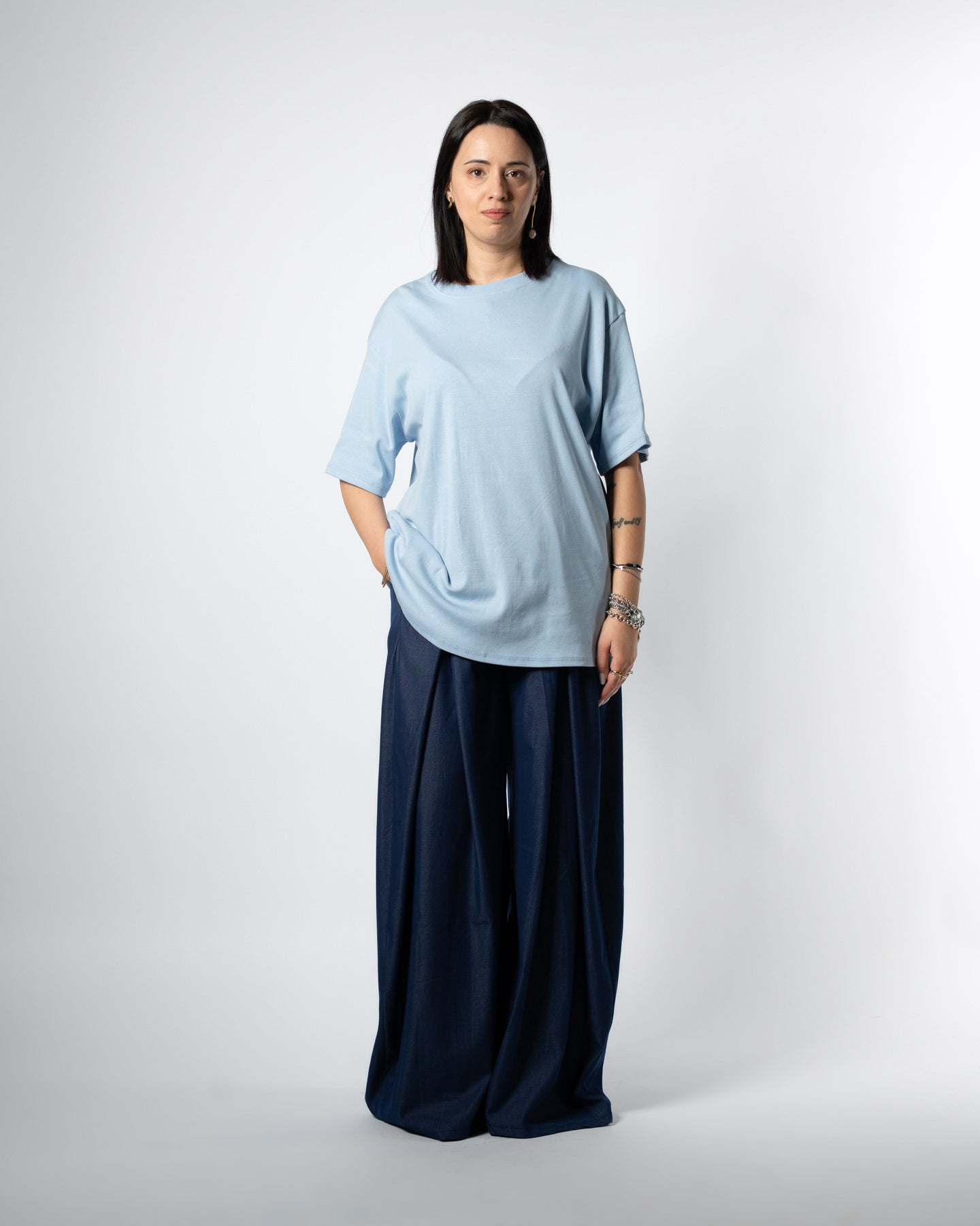 T-shirt basic celeste