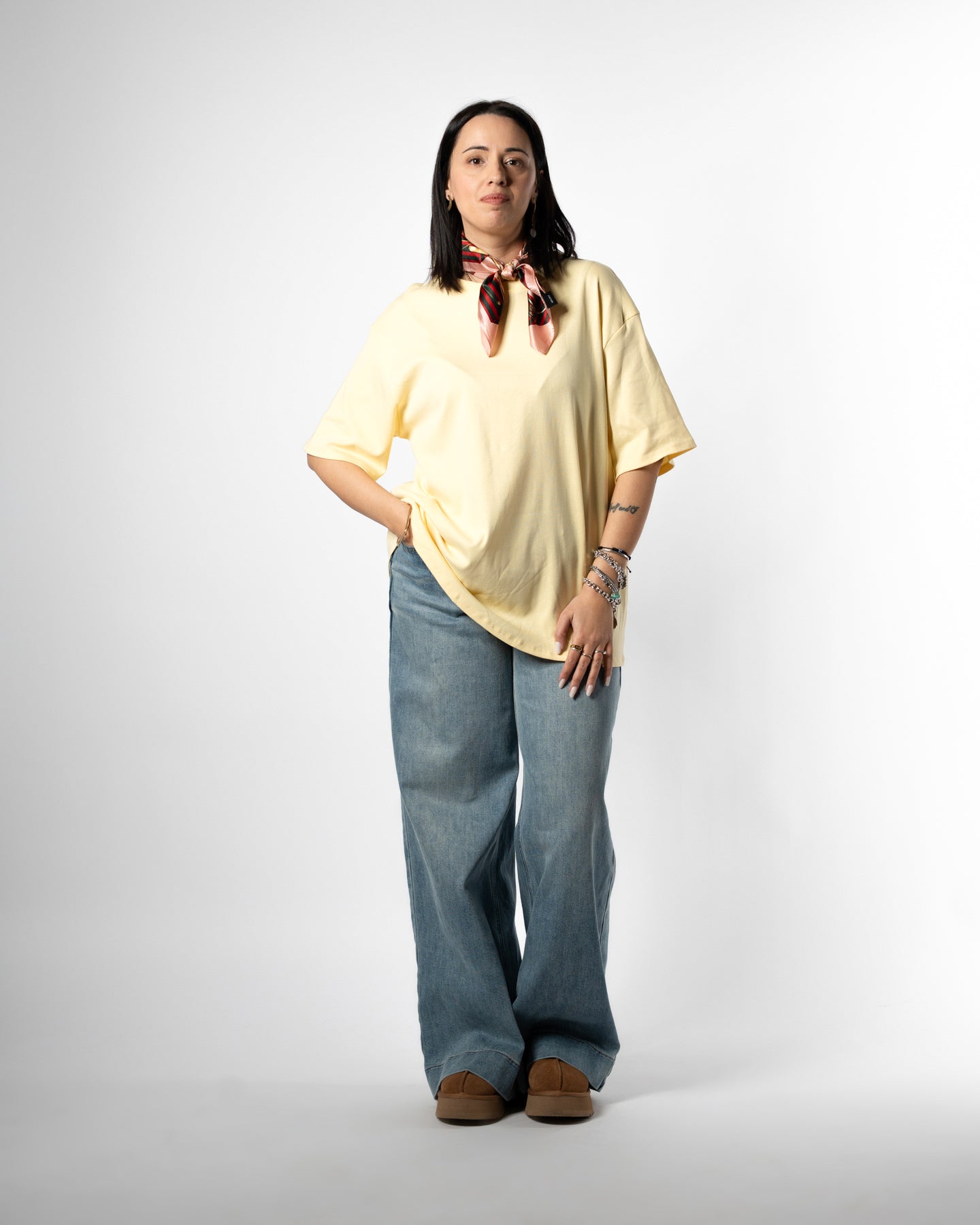 T-shirt basic giallo burro