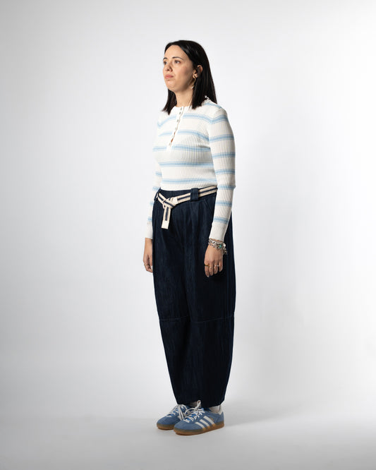 Maglia righe bianco/celeste