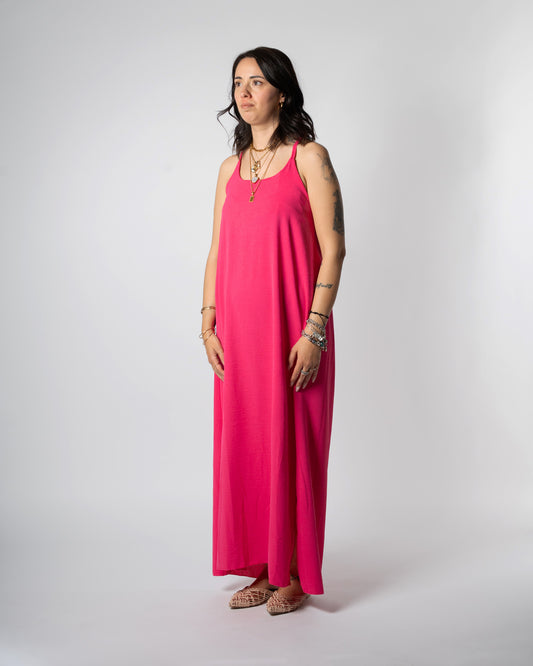 Abito lungo fucsia