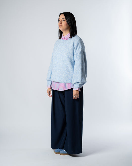 Maglione azzurro melange