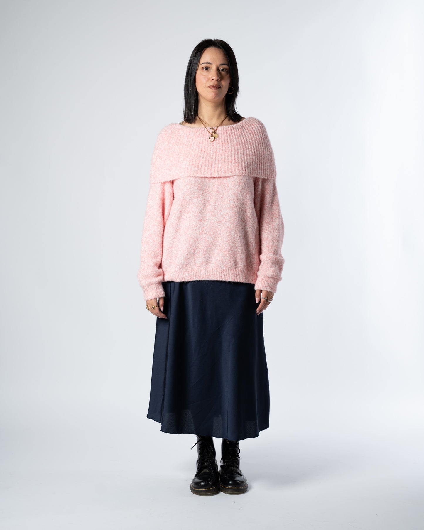 Maglione rosa melange