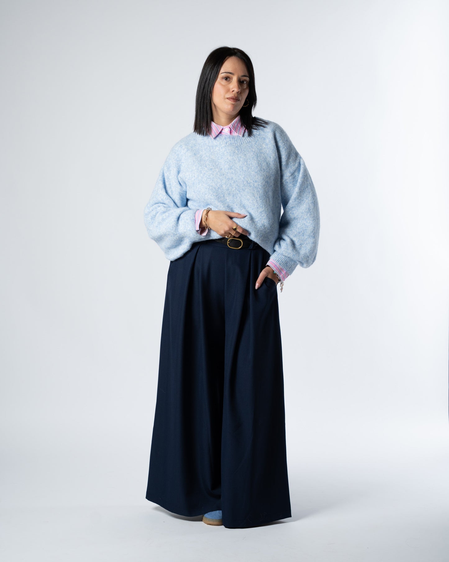 Pantalone palazzo blu