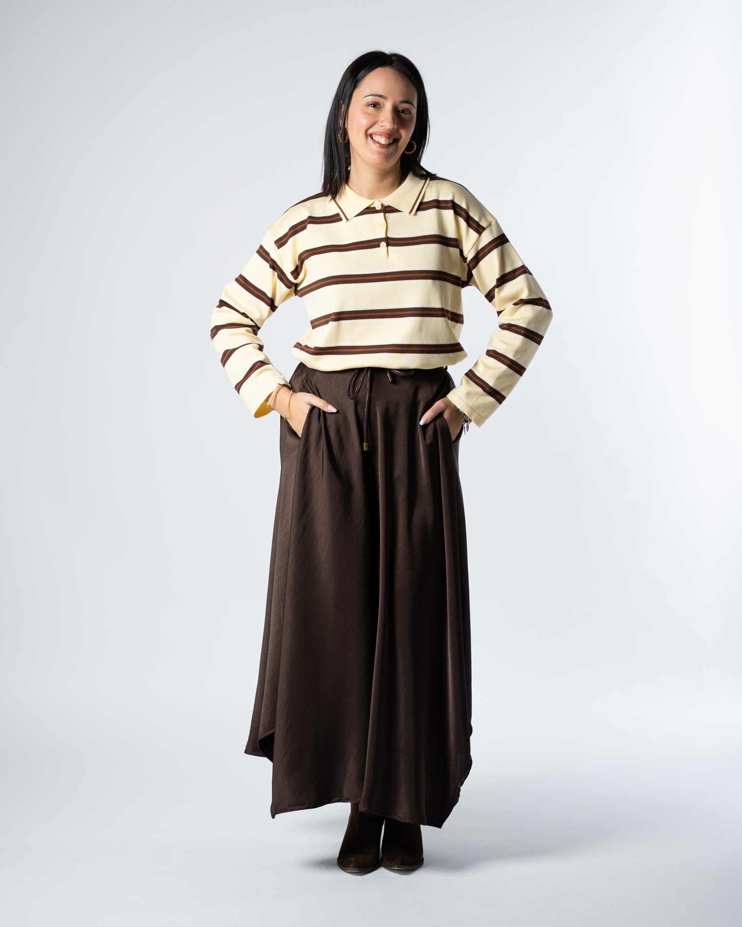 Gonna raso cioccolato