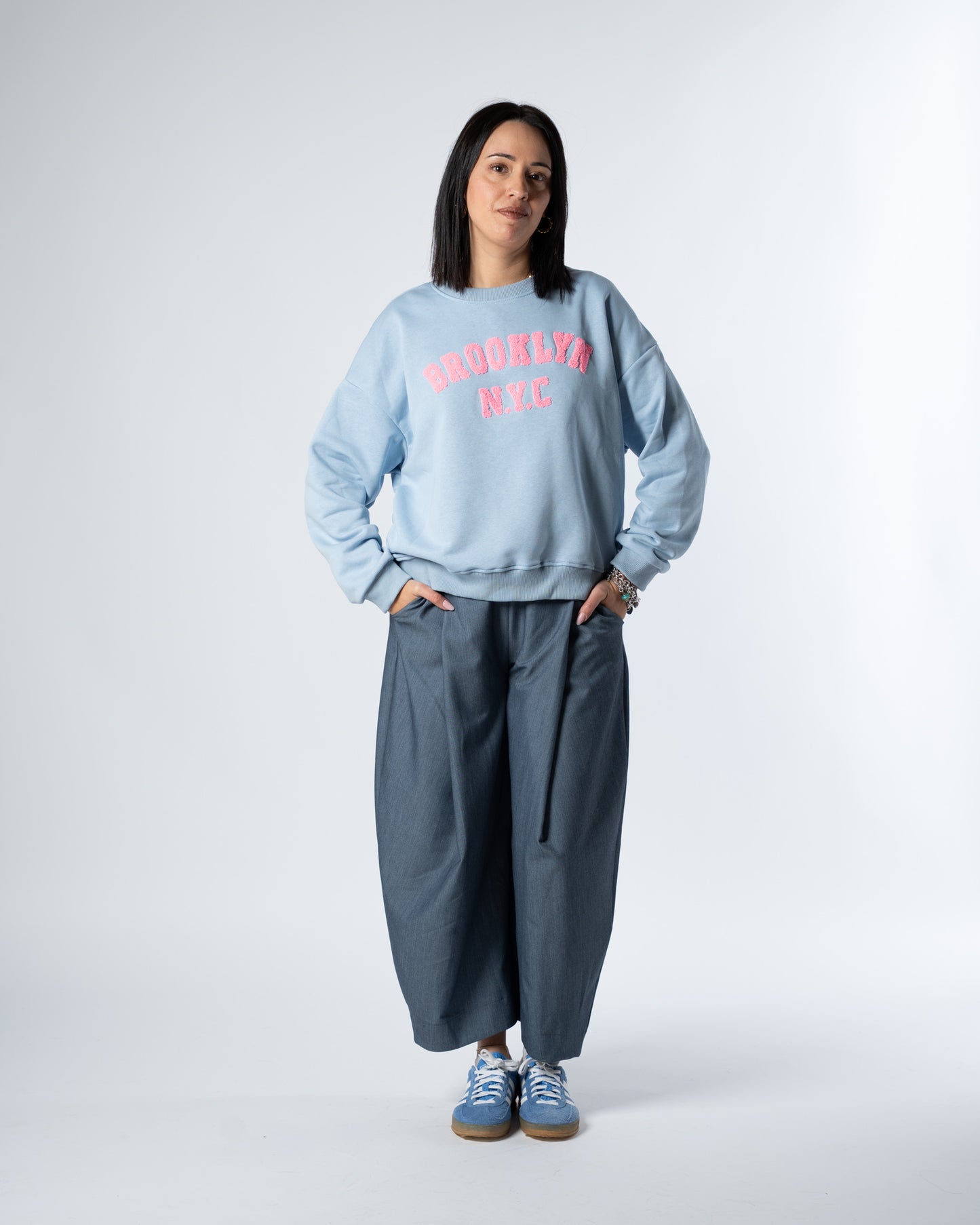 Felpa Brooklyn azzurra
