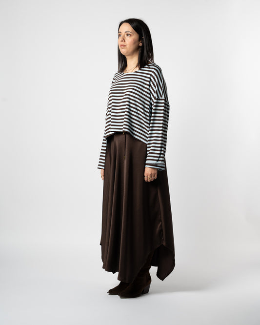 Felpa celeste/cioccolato