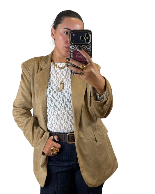 Blazer suede cammello