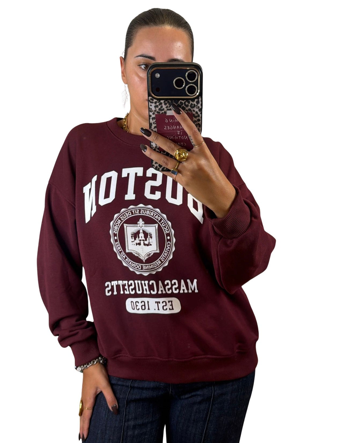 Felpa college burgundy