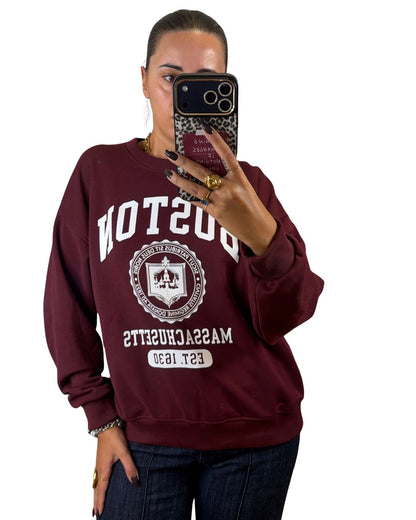 Felpa college burgundy