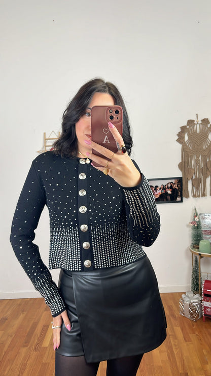Cardigan sparkling nero