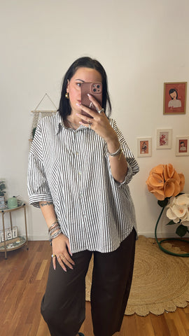 Camicia bianco e cioccolato