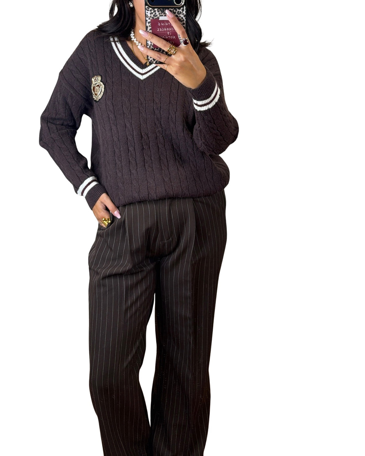 Maglione college cioccolato