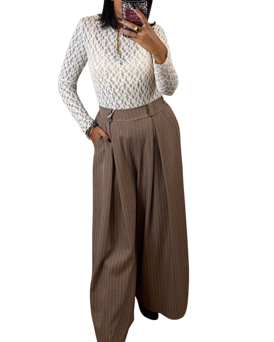 Pantalone palazzo gessato