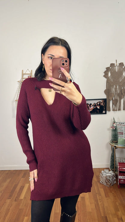Abito maglia magenta