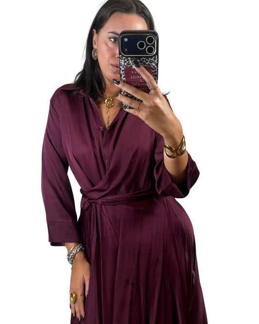 Abito lungo burgundy