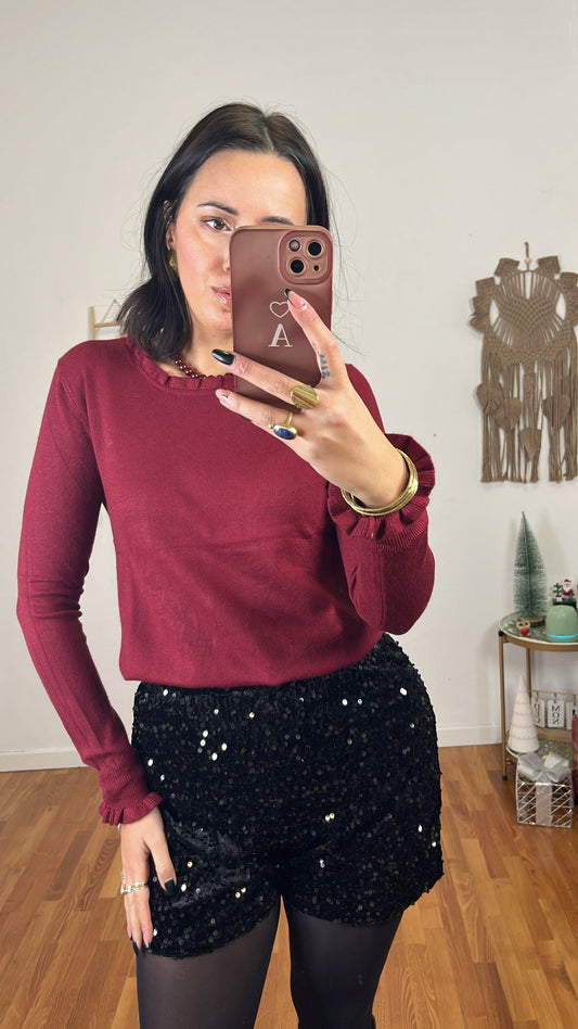 Maglia basic rouge bordeaux