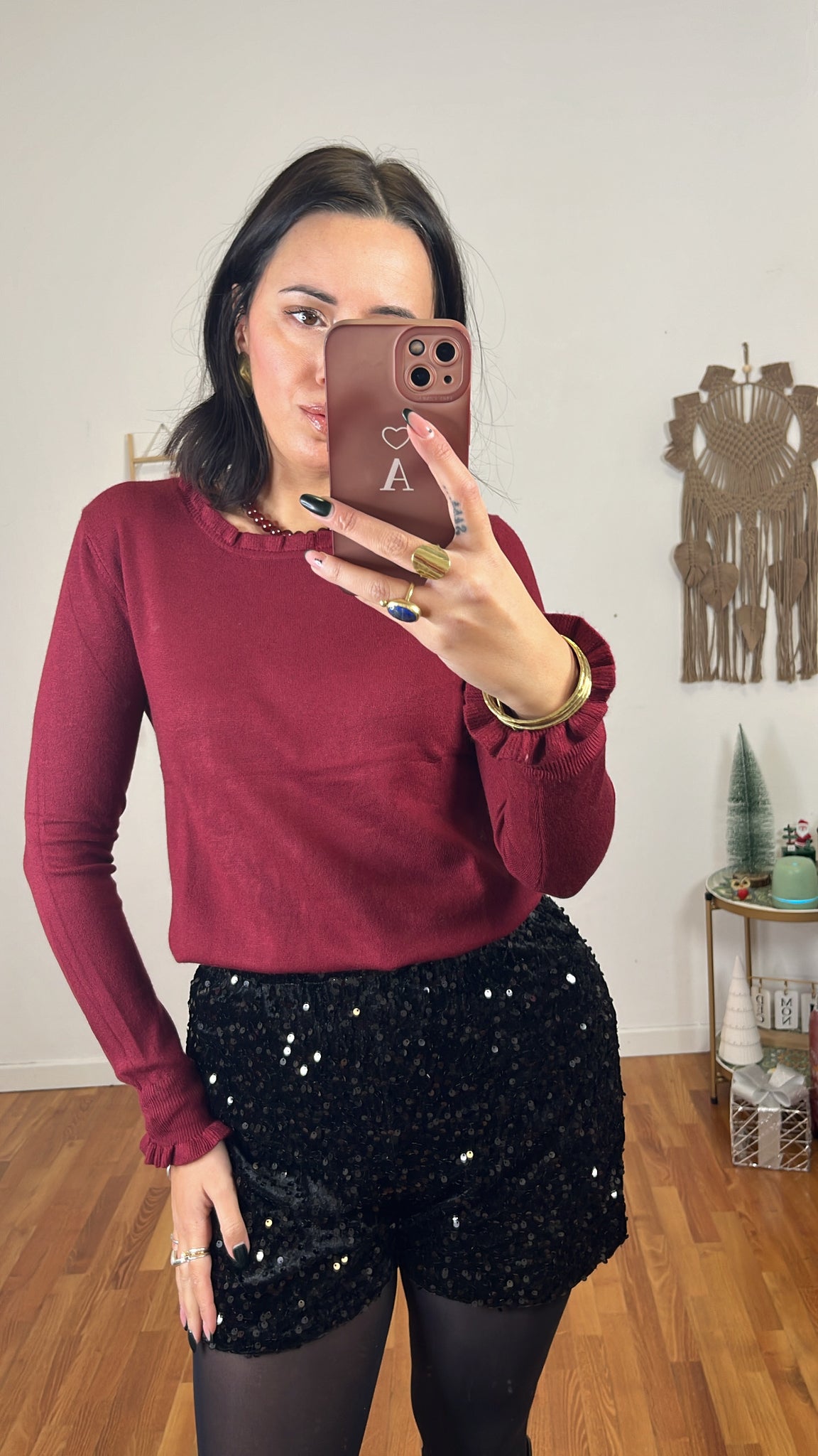 Maglia basic rouge bordeaux