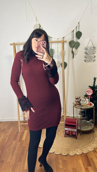 Abito in maglia Elena bordeaux