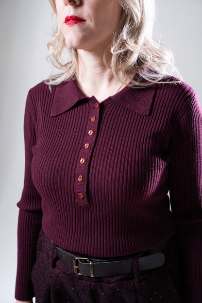 Polo costine burgundy
