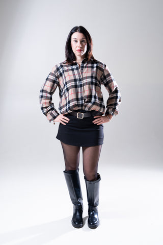 Camicia check cammello