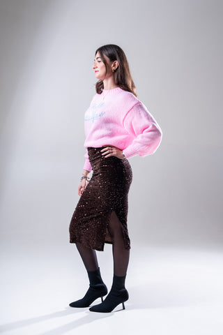 Gonna pailettes cioccolato