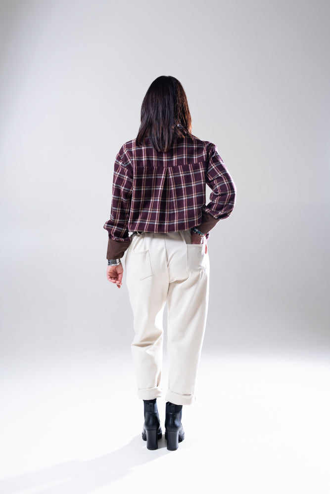 Camicia check burgundy