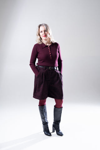 Polo costine burgundy