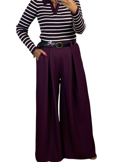 Pantalone palazzo prugna