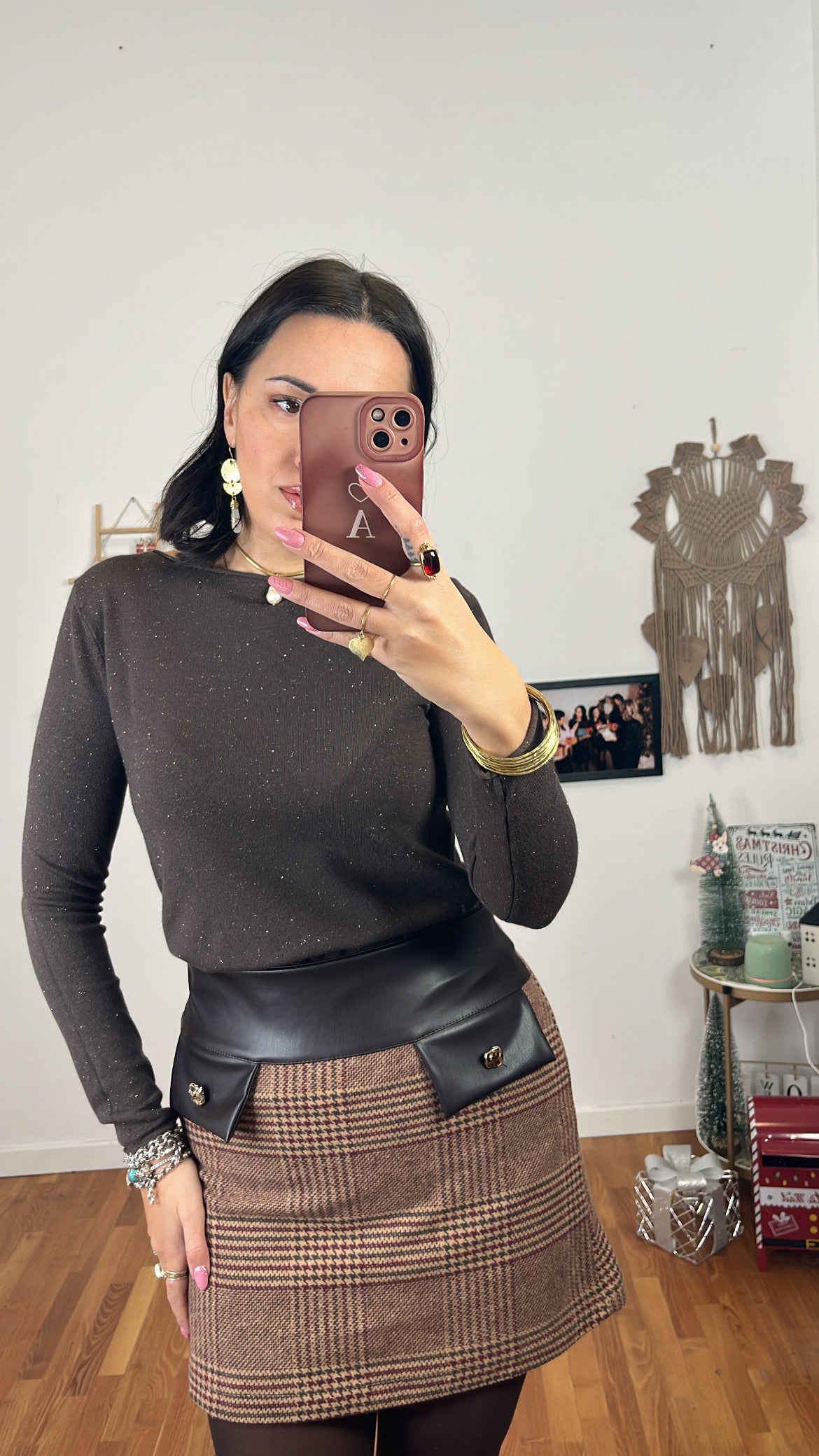 Maglia lurex cioccolato