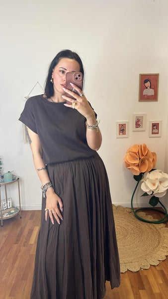 T-shirt basic cioccolato