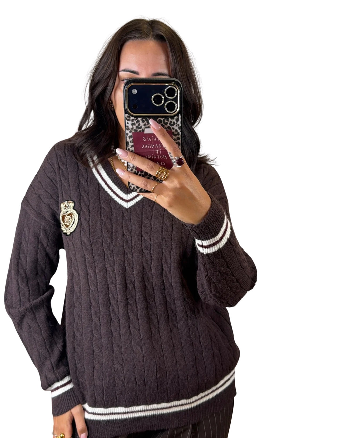 Maglione college cioccolato