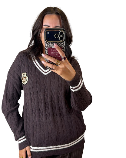 Maglione college cioccolato
