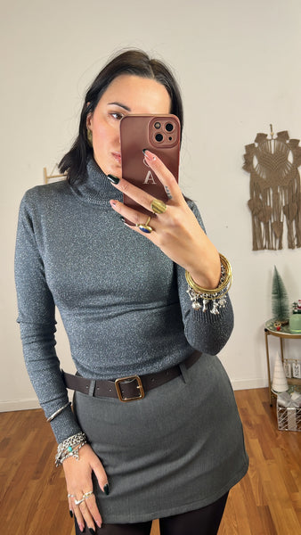 Lupetto lurex grigio