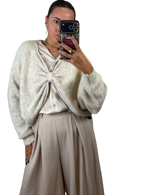 Maglione fiocco beige