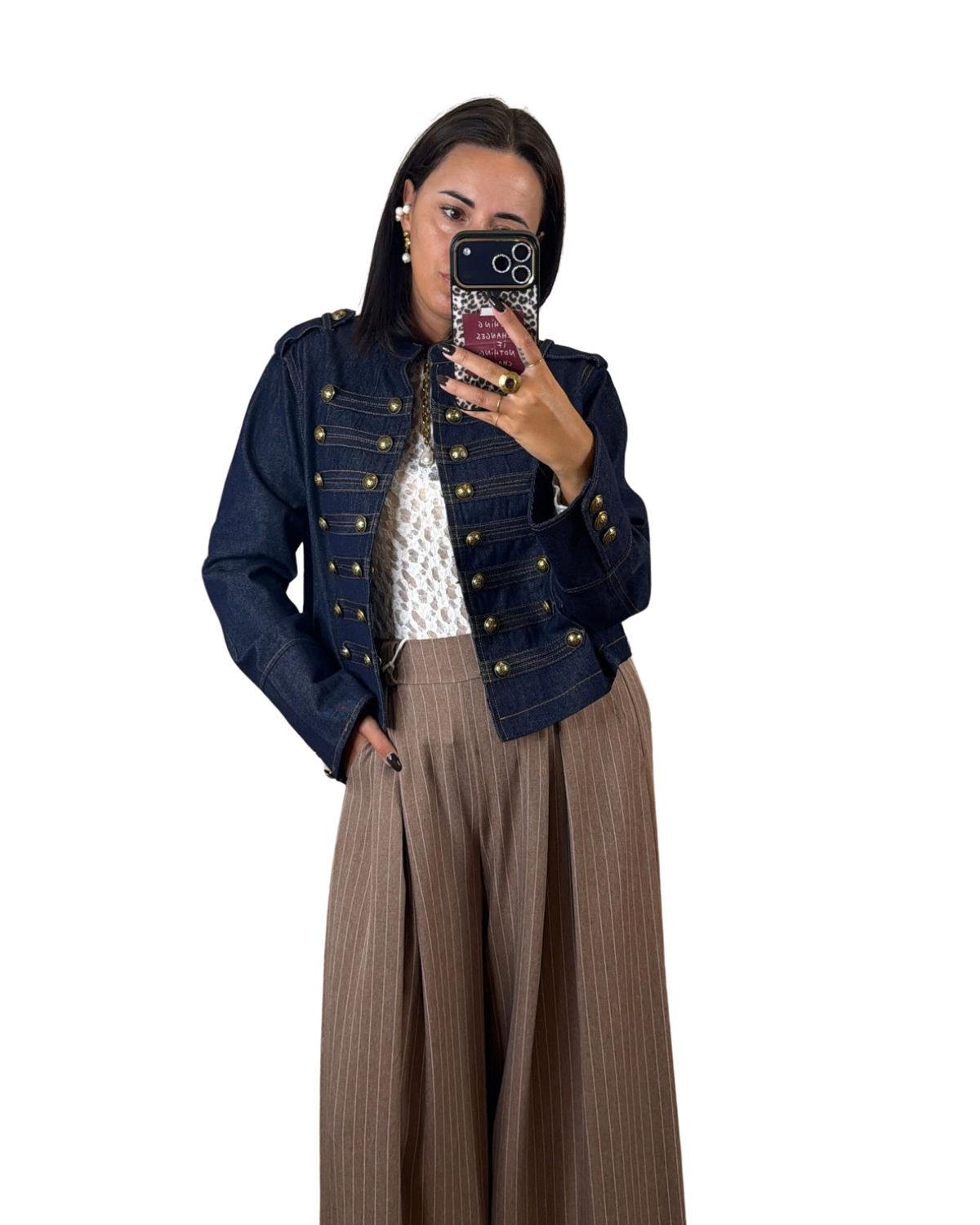 Pantalone palazzo gessato