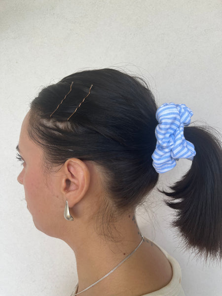Scrunchies bianco azzurro
