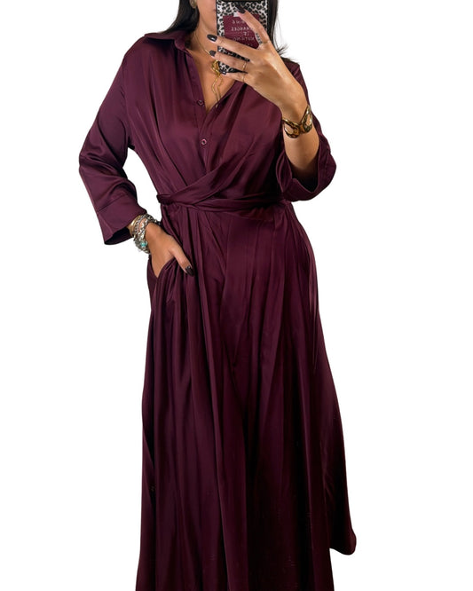 Abito lungo burgundy