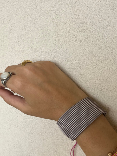 Bracciale bianco marrone