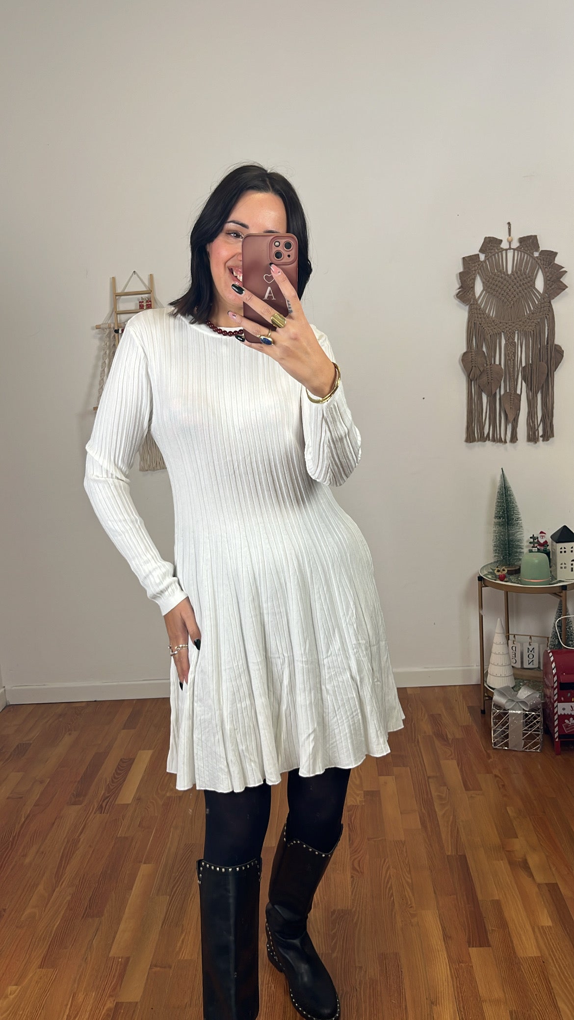 Abito maglia bianco