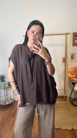 Camicia jade cioccolato