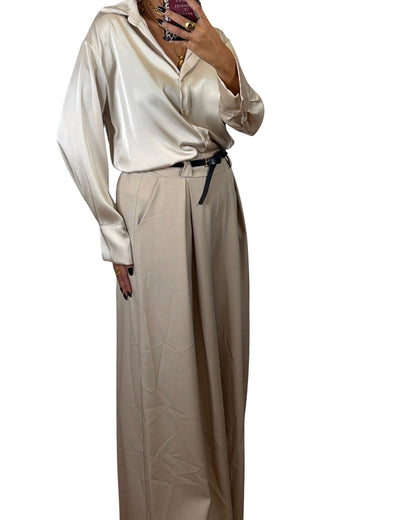 Pantalone palazzo beige