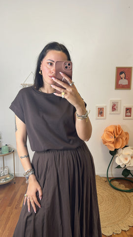T-shirt basic cioccolato
