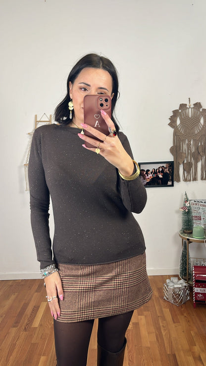 Maglia lurex cioccolato