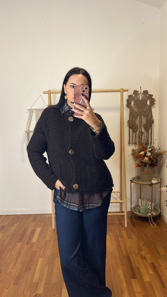 Cardigan Zeudi cioccolato fondente