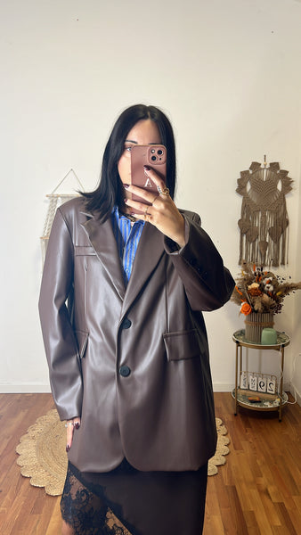 Blazer ecopelle cioccolato