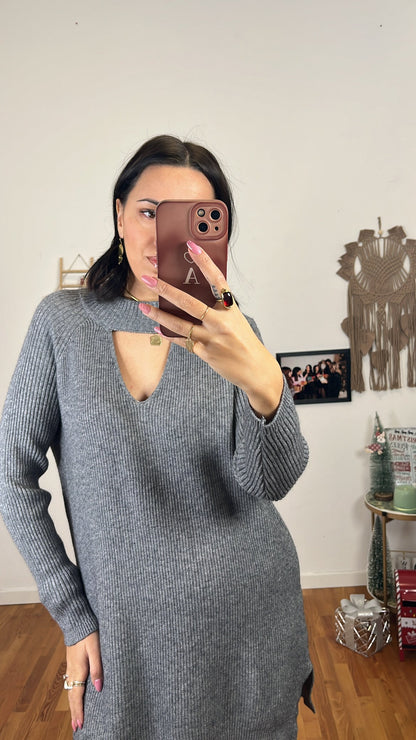 Abito maglia grigio