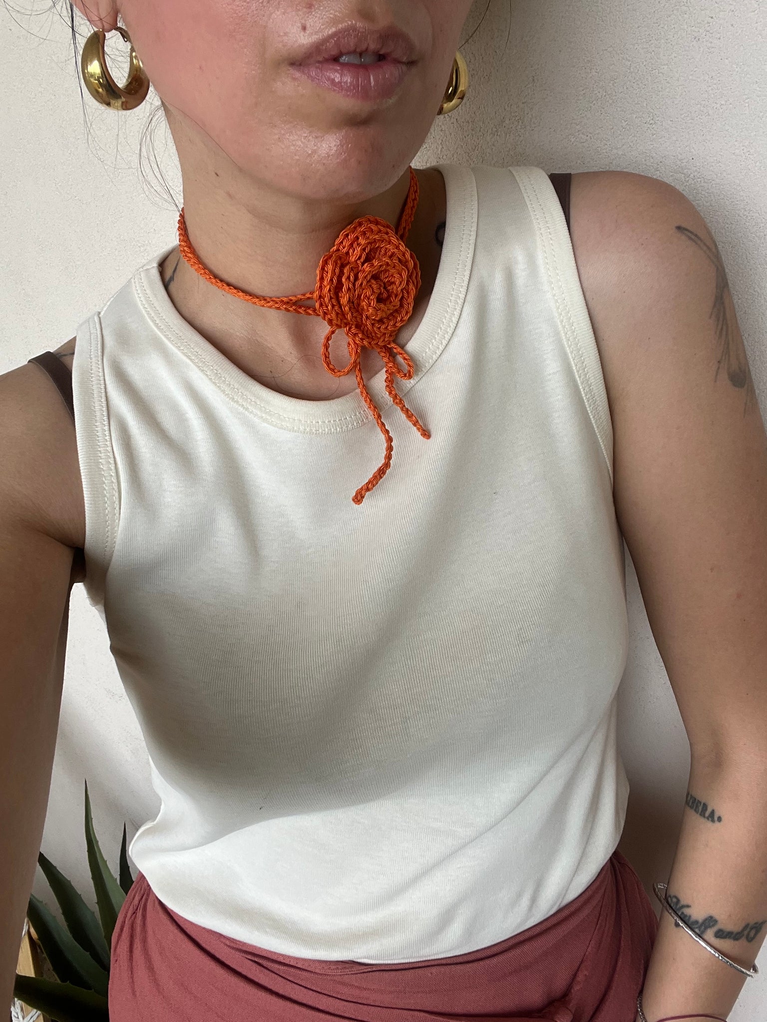 Chocker rosa arancio mattone