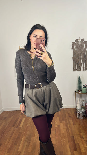 Shorts palloncino tortora